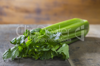 celery on wooden table