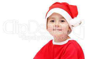 child in santa claus hat
