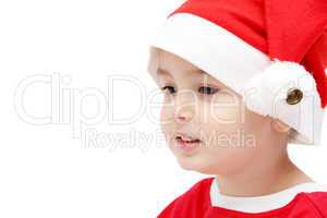 child face with santa hat