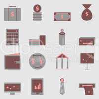 business color icons on gray background