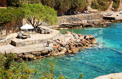 beach of luxury hotel crete greece