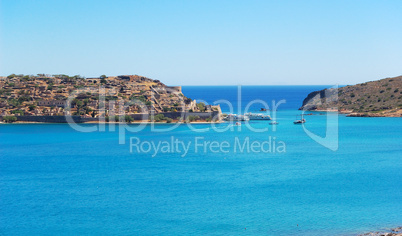 the view on spinalonga island, crete, greece