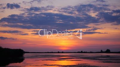 sonnenuntergang im nationalpark hortobagy