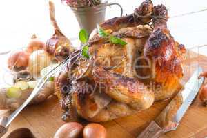 .roasted chickens
