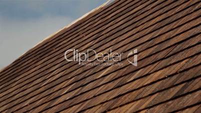 Closer image Cedar wooden shingles roof roofing roofworking tar