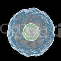 digital illustration of cell isolated on black background.