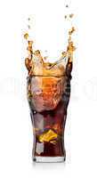 Cola drink with splash
