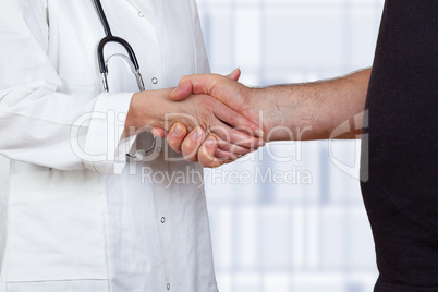 doctor welcomes patient