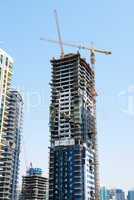 The construction of new skyscraper in Dubai city