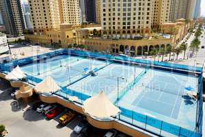 The Tennis courts near a Walk at Jumeirah Beach Residence, Dubai, United Arab Emirates