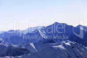 snow mountains in morning