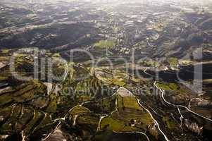 aerial view of farm fields