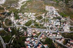 aerial view of residential area