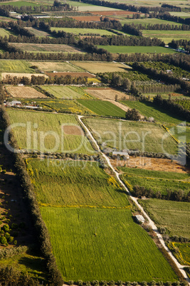 aerial view at farm fields