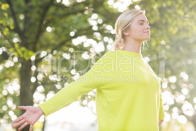 Fit happy blonde enjoying the sun