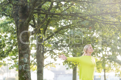 Fit pretty blonde enjoying the sun