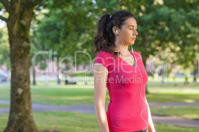 Sporty cute woman wearing sportswear