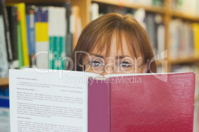 Mature female student reading a book