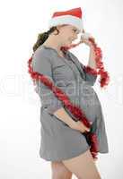 pregnant woman at christmas