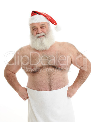 half naked santa claus
