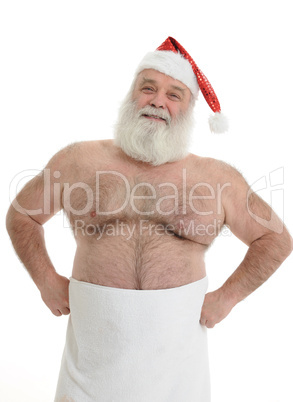 funny half naked santa claus