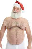a half naked santa claus