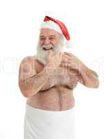 half naked santa claus