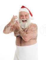 half naked santa claus