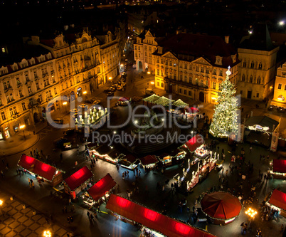 Christmas market in Old Town Square in Prague.