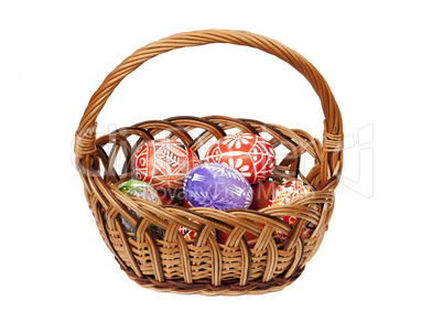 Easter Eggs in wicker basket