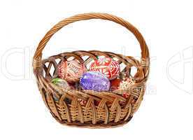 Easter Eggs in wicker basket