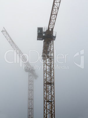 derricks in the fog
