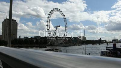 Full view of London Eye wheel taken from Hungerford Bridge (LONDON EYE 10)