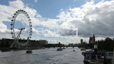 Full view of London Eye wheel taken from Hungerford Bridge(LONDON EYE 11)