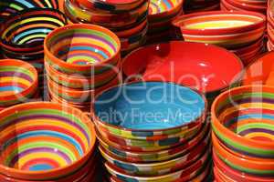 dyed ceramic bowls