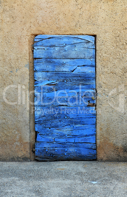 wooden blue door