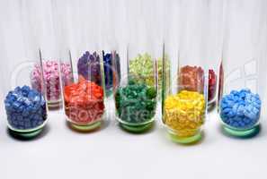 Dyed polymer in test glasses