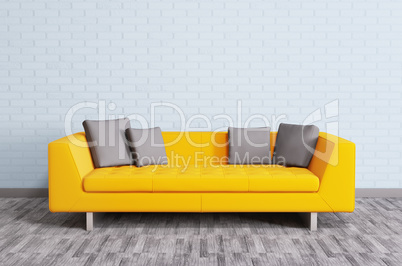 Modern interior with sofa 3d render