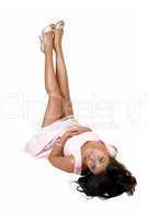 woman lifting legs up.