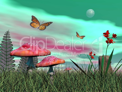 fantasy garden - 3d render