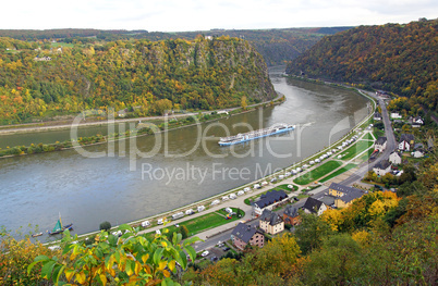 loreley rock at the rhine river - germany
