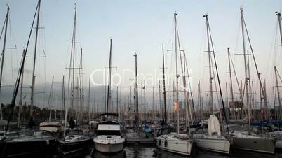 Several small yachts inline