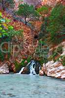 waterfall at saklikent gorge in turkey