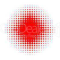 Rundes Muster mit Verlauf aus großen und kleinen roten Kreisen