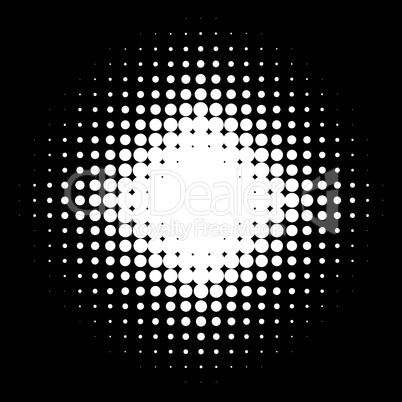 Verlauf aus großen und kleinen weißen Kreisen auf schwarz