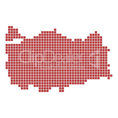 Landkarte von der Türkei aus roten Pixeln
