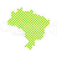 Gelb-grün gepunktete Karte von Brasilien