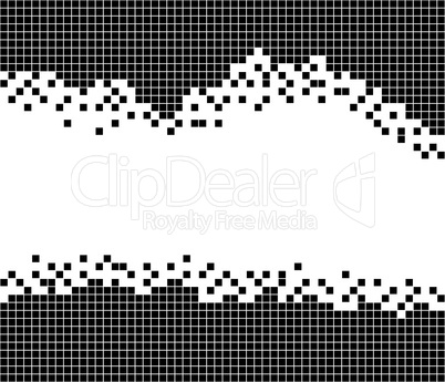 Schwarzes Mosaik mit freier weißer Fläche