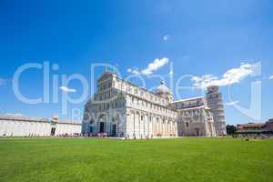 pisa, piazza del duomo, with the basilica and the leaning tower