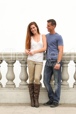 young couple bridge